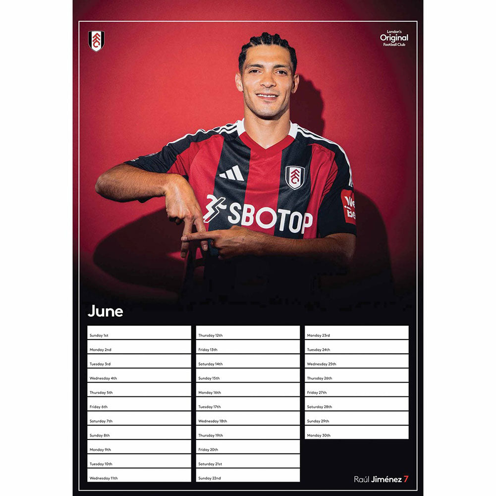 Fulham FC A3 Calendar 2025