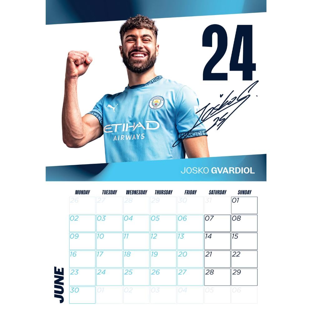 Manchester City FC A3 Calendar 2025 Official Licensed Merchandise