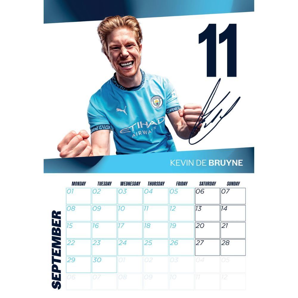 Manchester City FC A3 Calendar 2025 Official Licensed Merchandise