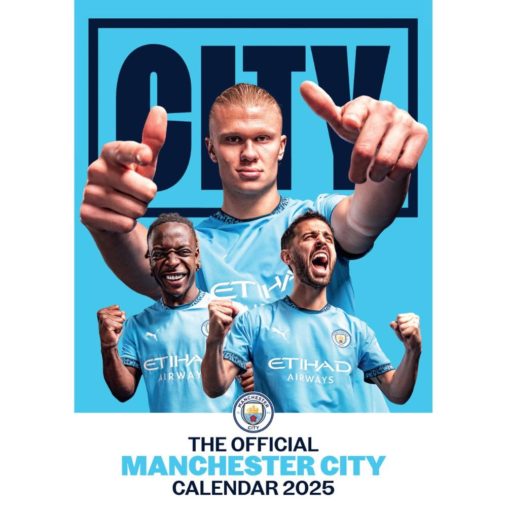 Manchester City FC A3 Calendar 2025 Official Licensed Merchandise