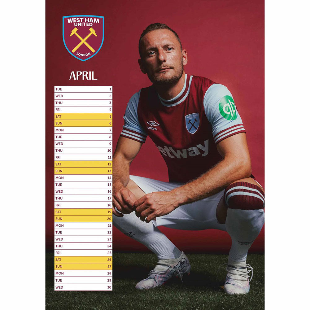 West Ham United FC A3 Calendar 2025