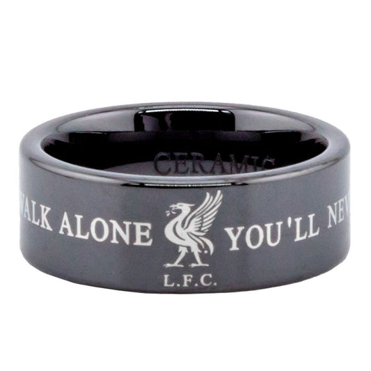 Liverpool FC Black Ceramic Ring Medium - U