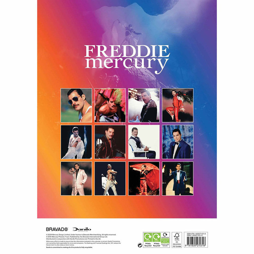 Freddie Mercury A3 Calendar 2025