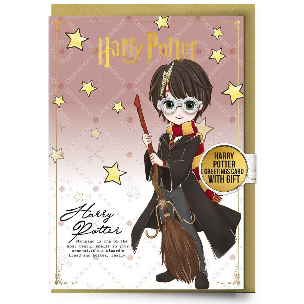 Harry Potter Greetings Card with Badge