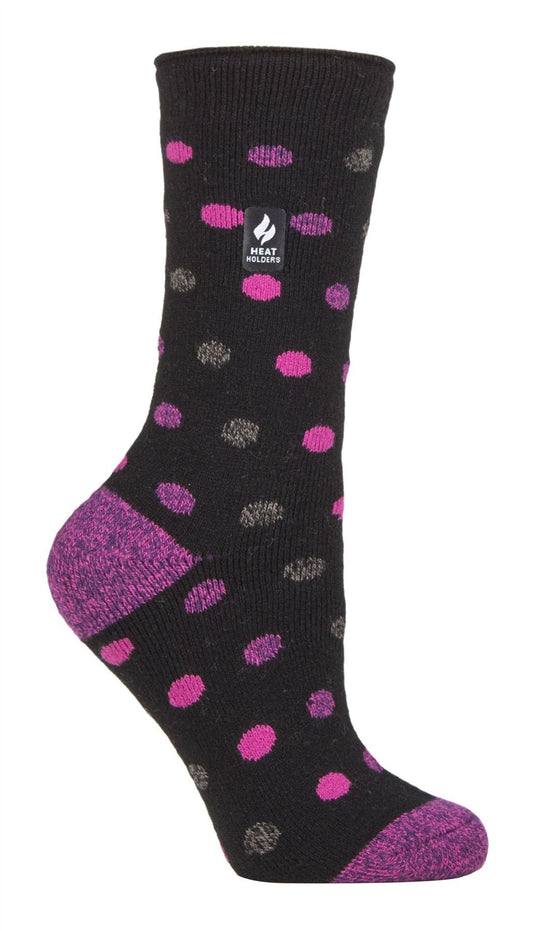 Heat Holders - Ladies Lite Socks (New) (Black/ Berry (Malaga))