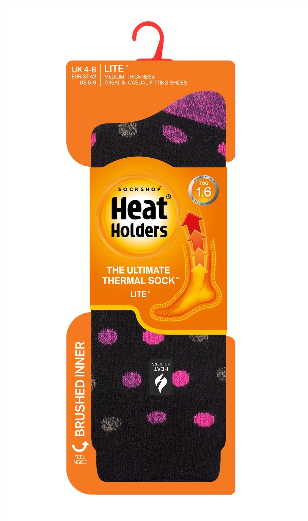 Heat Holders - Ladies Lite Socks (New) (Black/ Berry (Malaga))