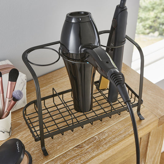 Freestanding Hair Dryer & Straighteners Holder Storage Stand Cable Tidy in Graphite