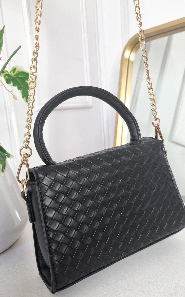 Faux Leather Quilted Handbag