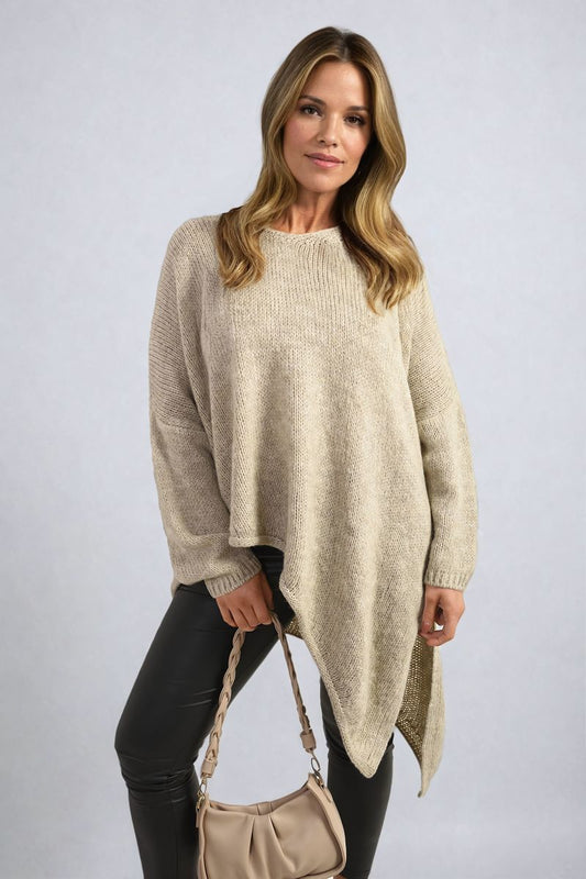 Asymmetric Oversized Knitted Jumper