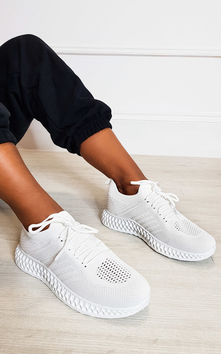 Lace Up Mesh Sock Trainers