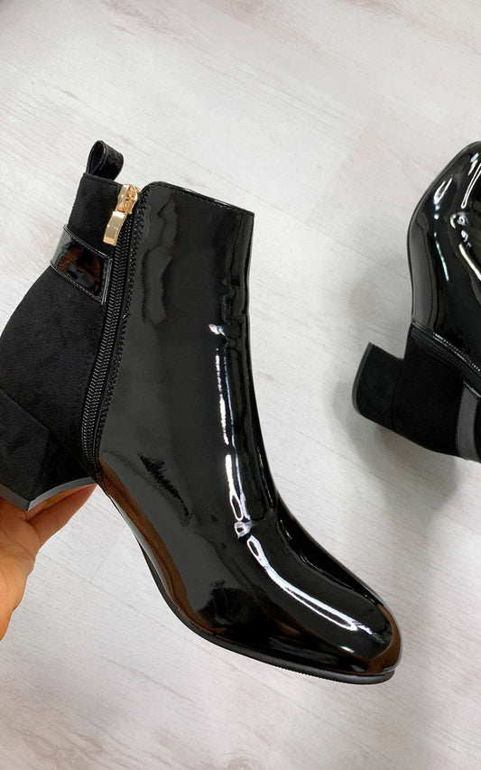 Contrast Heeled Ankle Boots