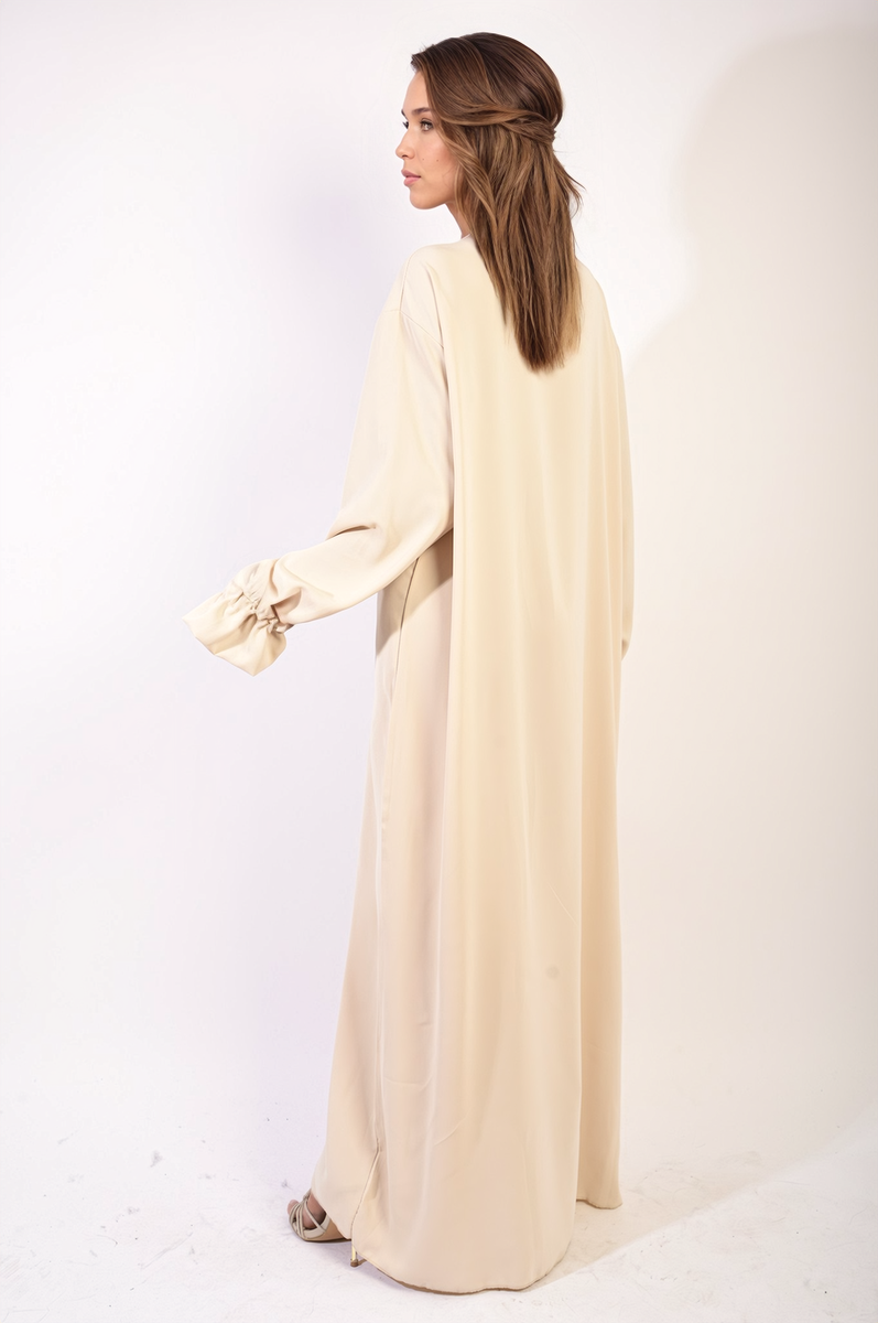 Abaya Maxi Dress with Elastic Sleeve