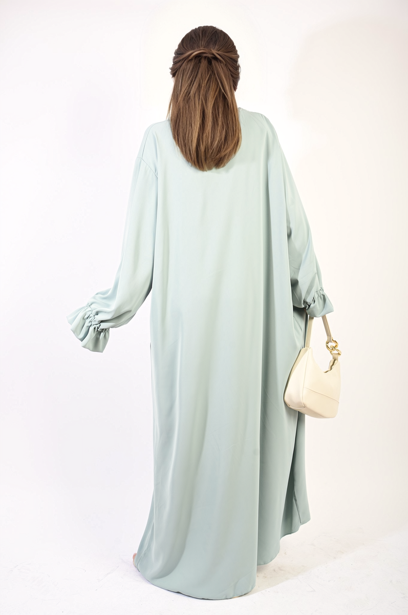 Abaya Maxi Dress with Elastic Sleeve