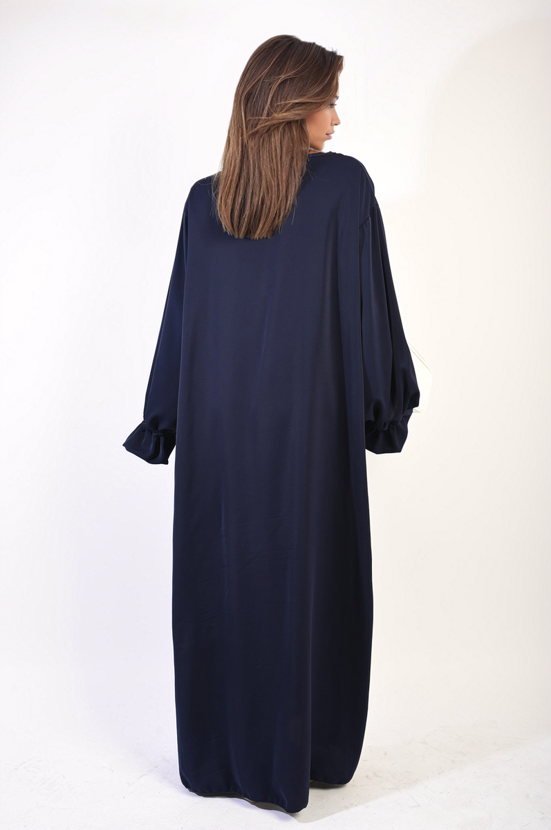 Abaya Maxi Dress with Elastic Sleeve