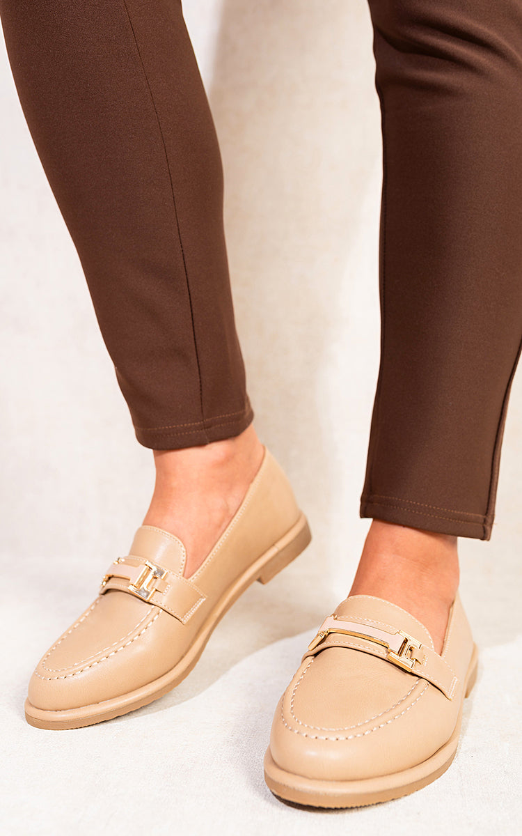 Faux Leather Loafer Flats