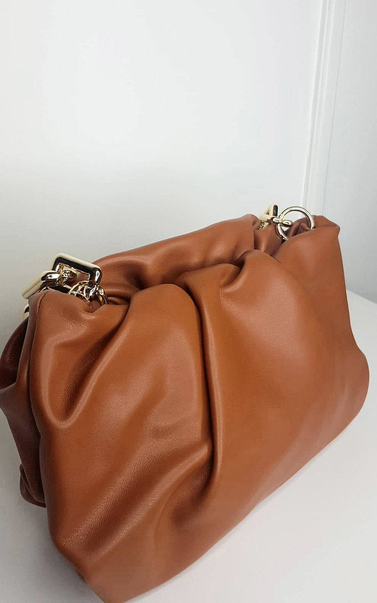 Faux Leather Chain Detail Bag