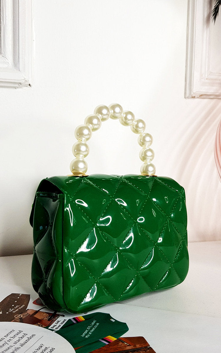 Fold Over bag with Pearl Handle