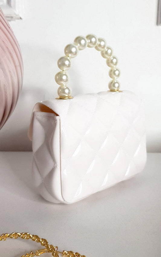 Fold Over bag with Pearl Handle