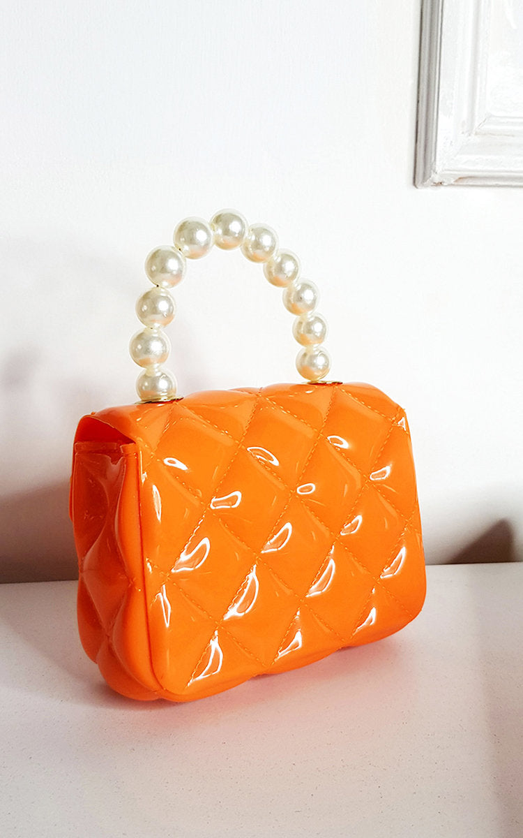 Fold Over bag with Pearl Handle