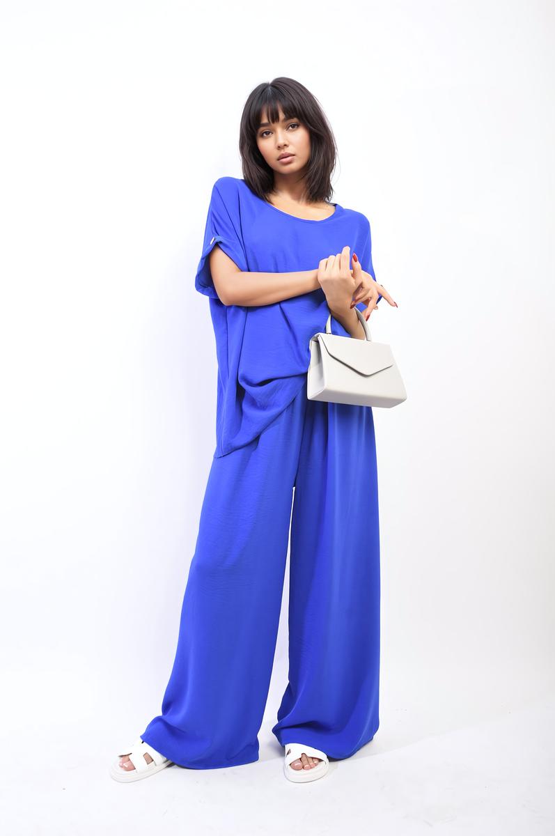 Oversized Top and Wide Leg Trousers Co-ord Set