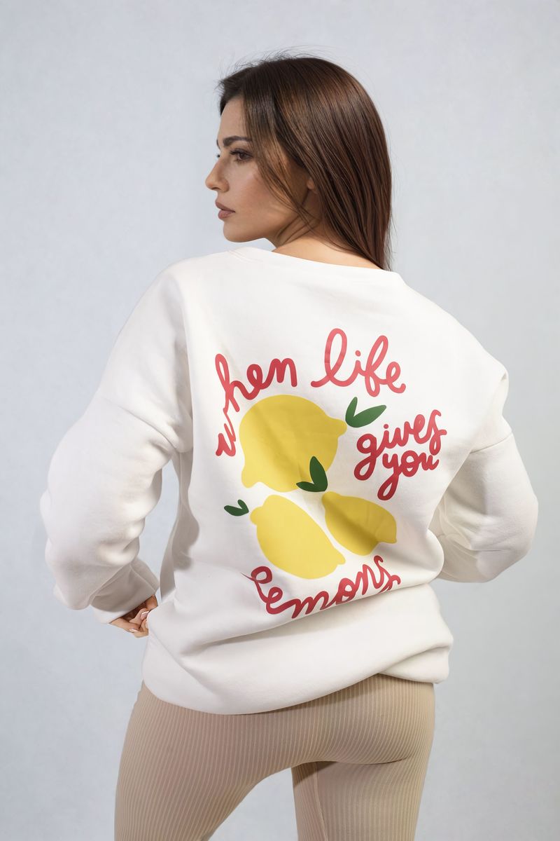 Lemon Graphic Long Sleeve Knitted Jumper