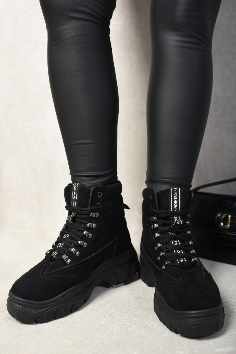 Chunky Lace-Up Platform Ankle Boots