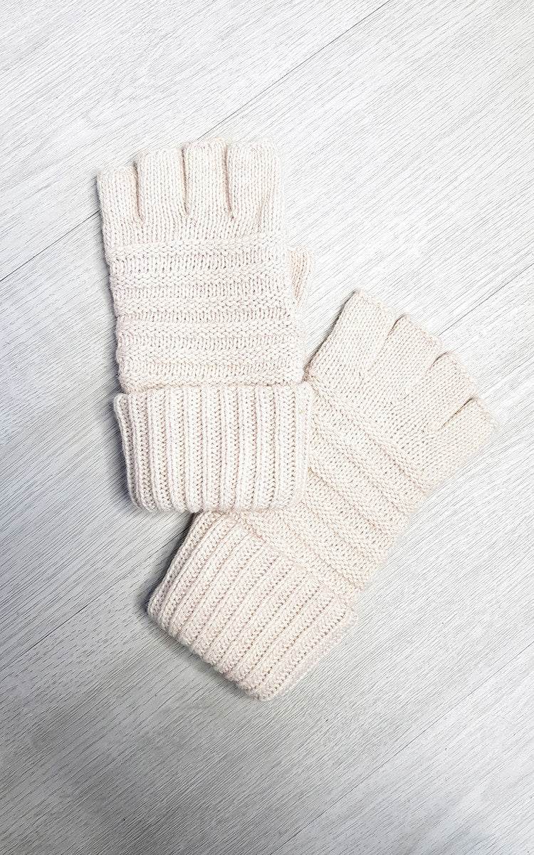 Fingerless Gloves with Stripe Detail