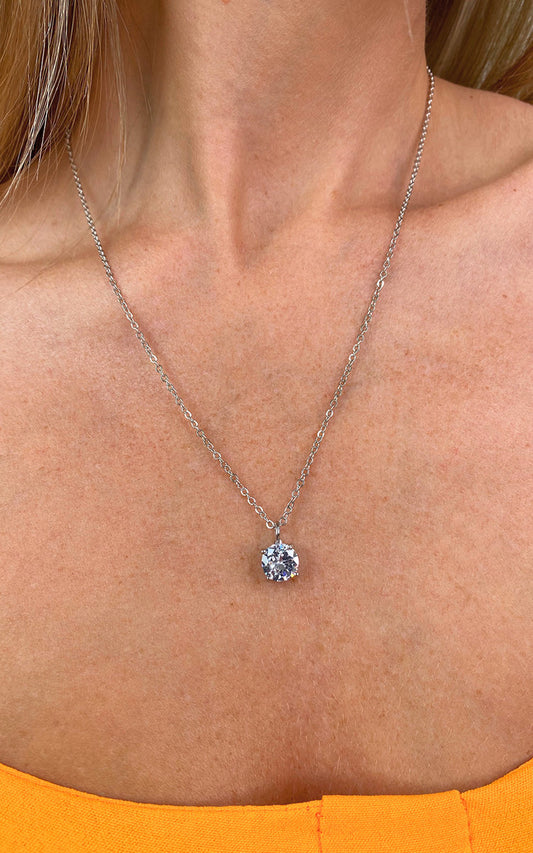 Diamante Solitaire Necklace