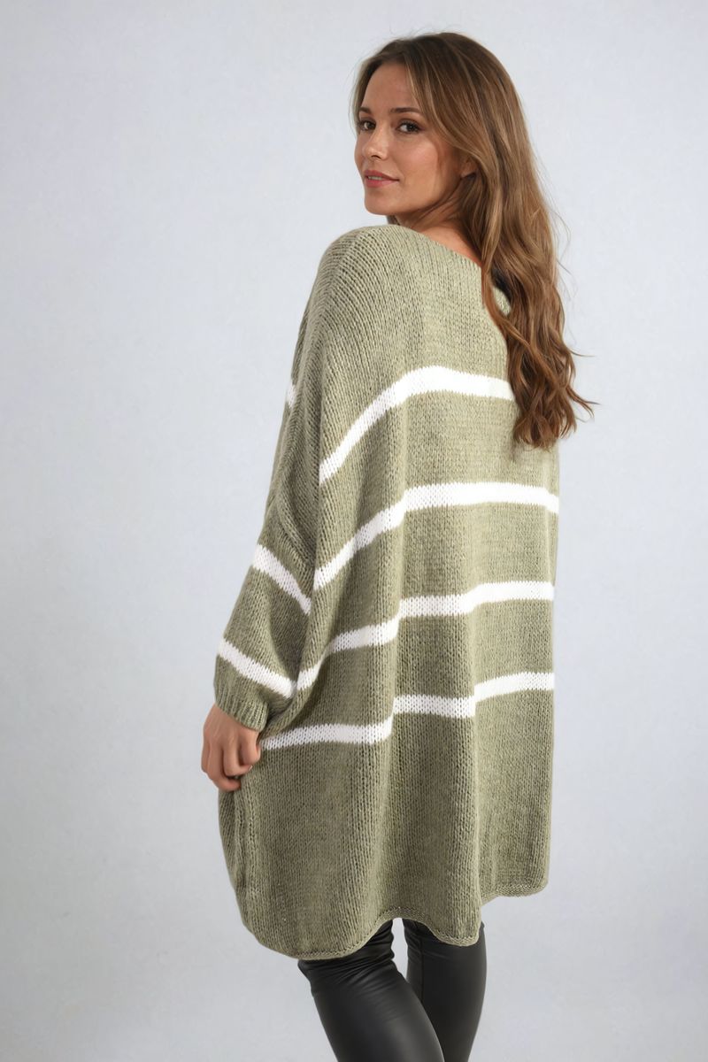 Stripe Oversized Knitted Jumper