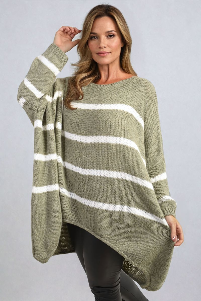 Stripe Oversized Knitted Jumper