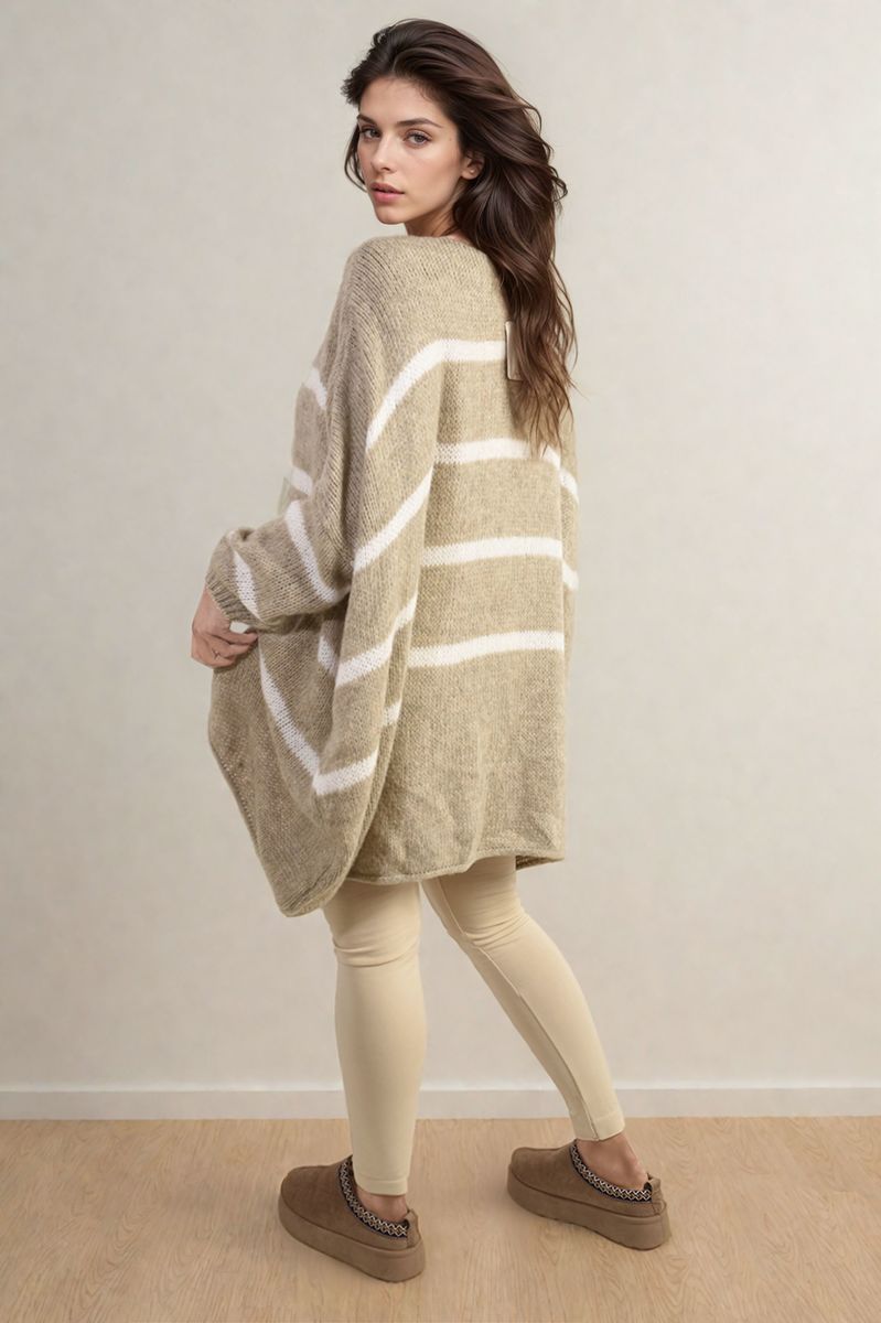 Stripe Oversized Knitted Jumper