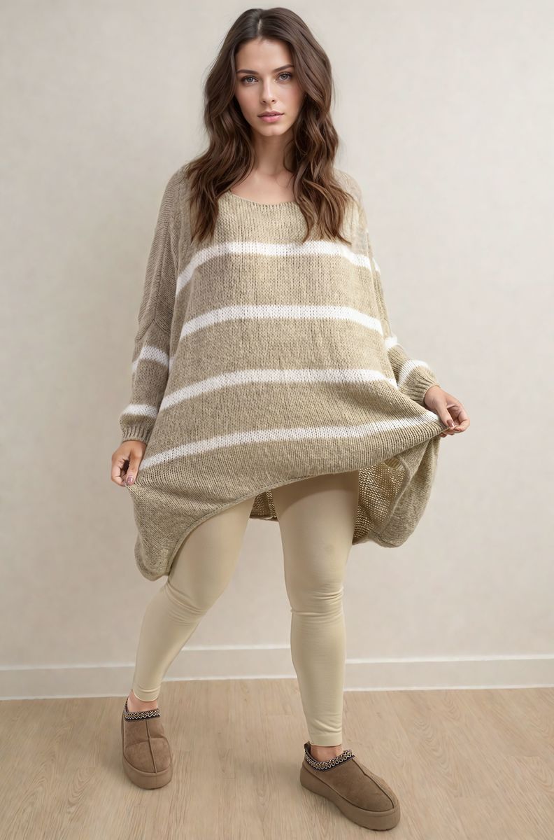 Stripe Oversized Knitted Jumper