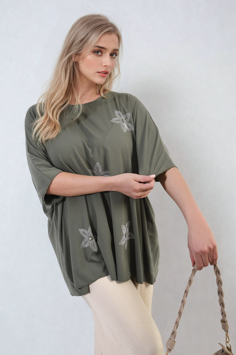 Floral Print Oversized Top