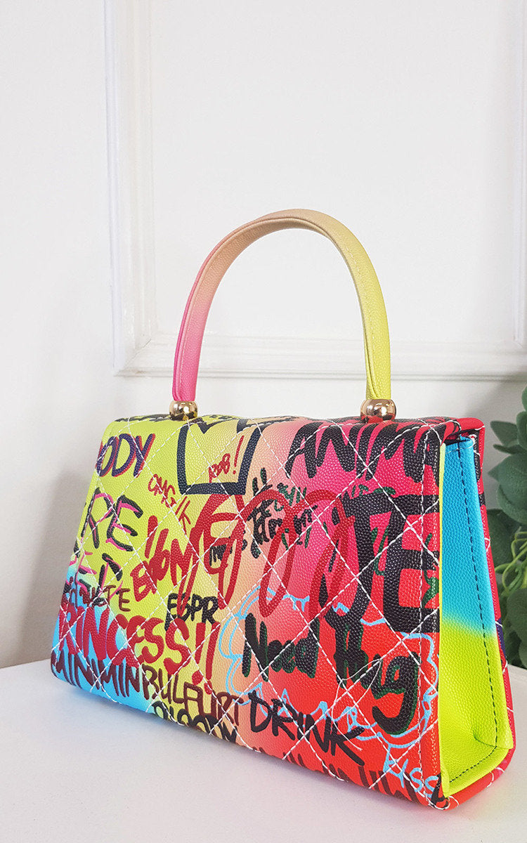 Graffiti Print Handbag