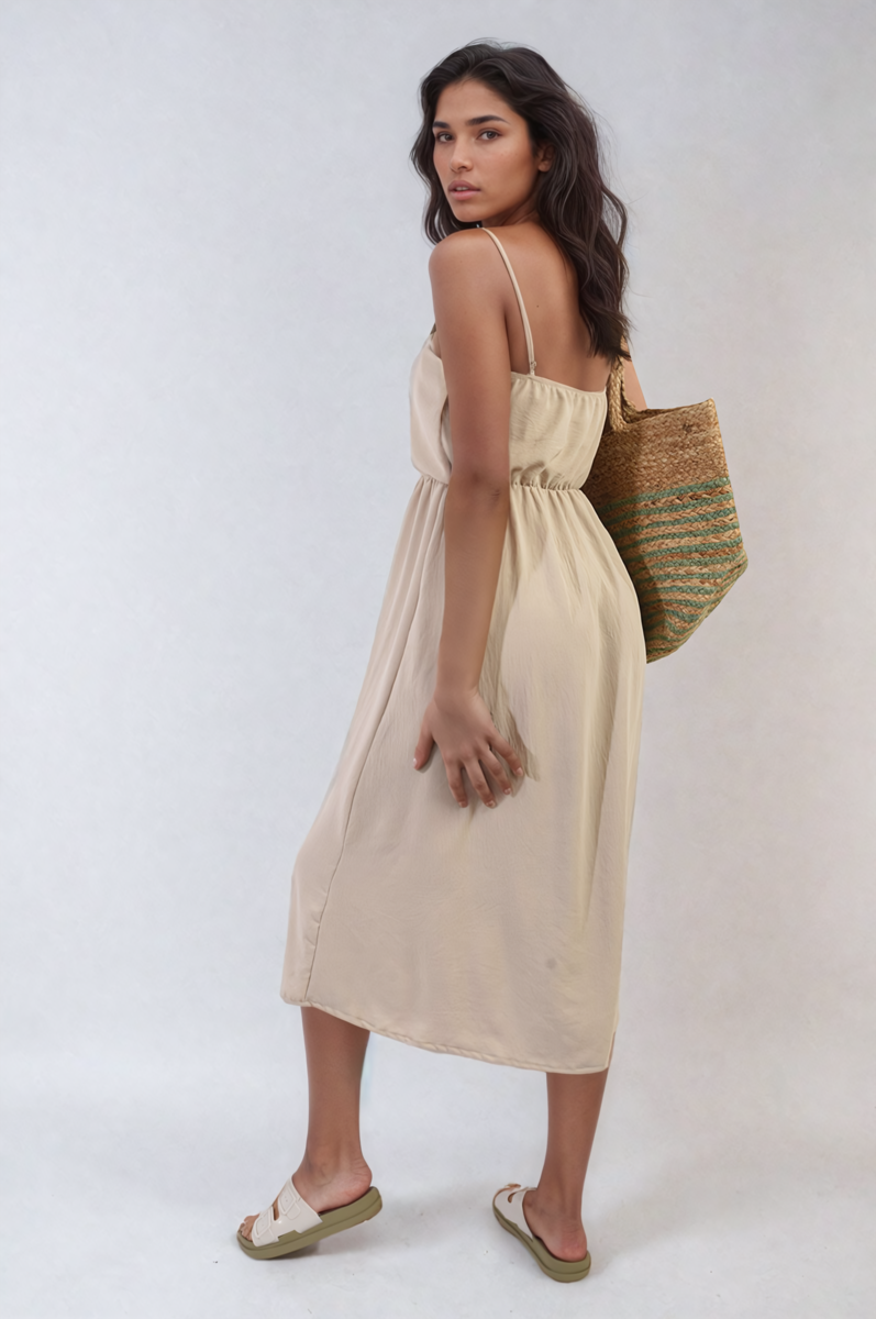 Button Front Strappy Midi Dress Sizes S/M M/L