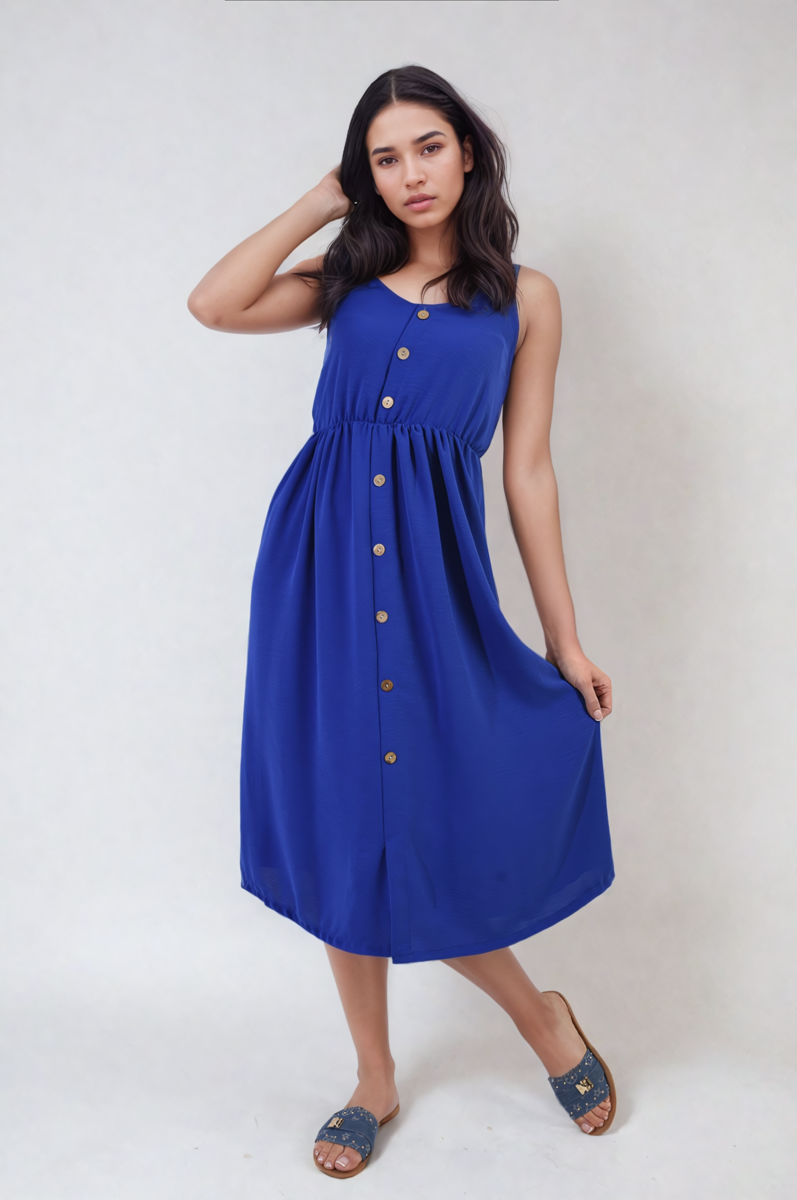 Button Front Strappy Midi Dress Sizes S/M M/L