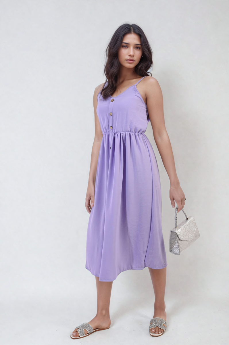 Button Front Strappy Midi Dress Sizes S/M M/L