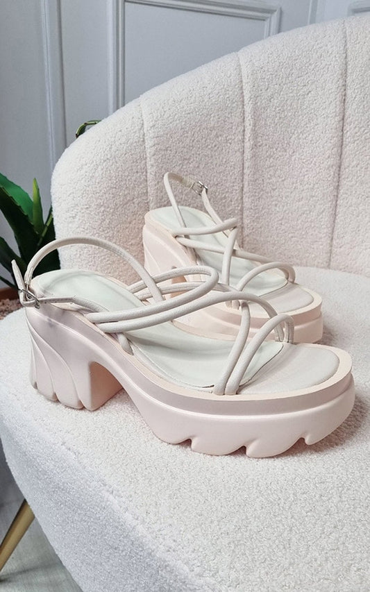 Faux Leather Extreme Platform Sandals