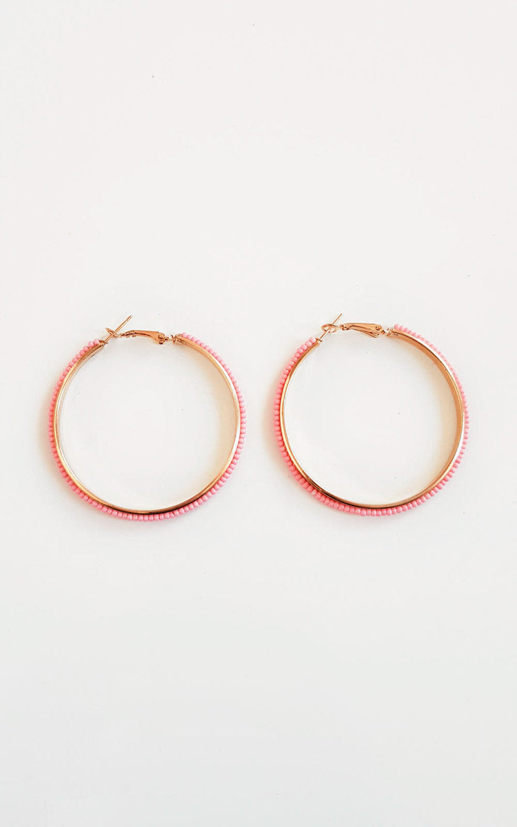 Beaded Hoop Earrings