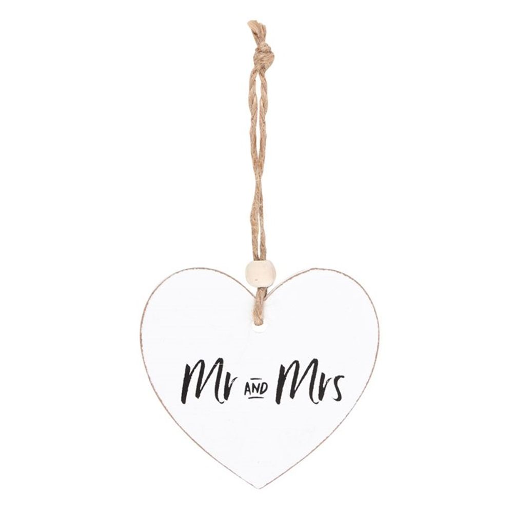 Mr and Mrs Hanging Heart Sentiment Sign v2