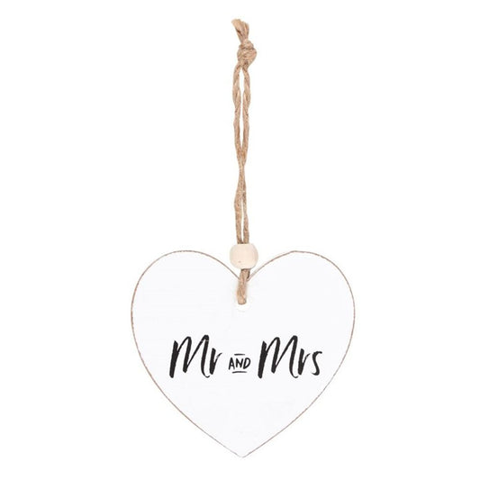 Mr and Mrs Hanging Heart Sentiment Sign v2