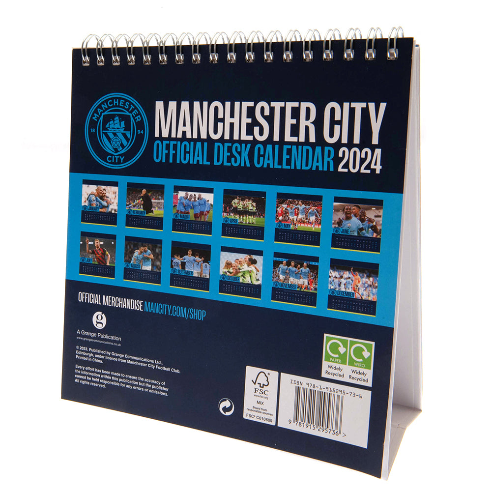 Manchester City FC Desktop Calendar 2024