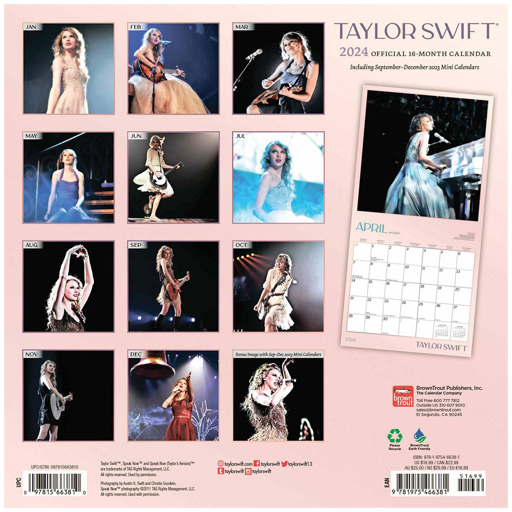 Taylor Swift Square Calendar 2024