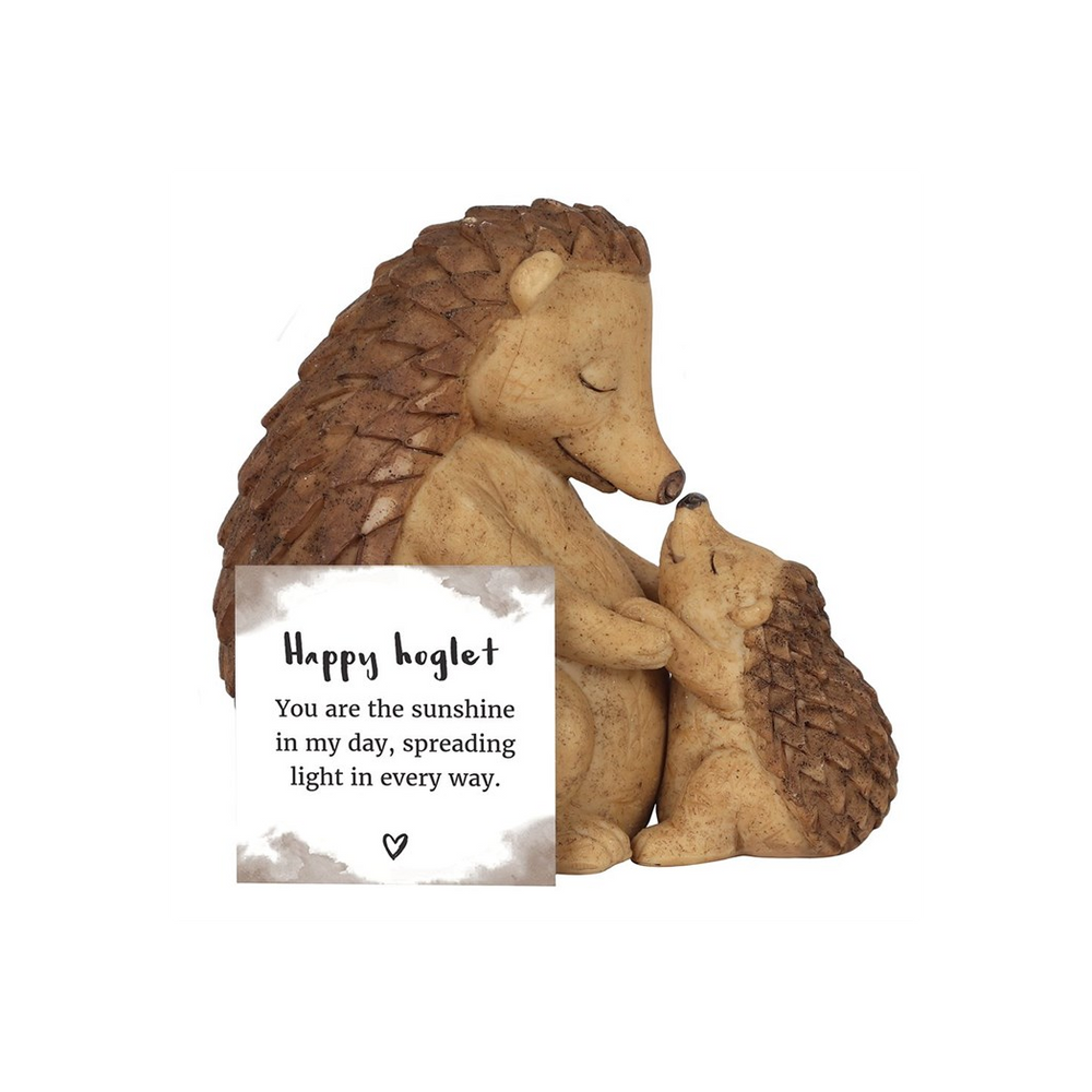 Happy Hoglet Mother and Baby Hedgehog Ornament