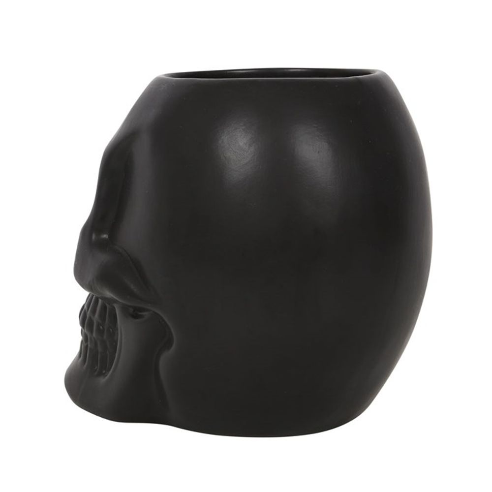 Black Skull Plant Pot