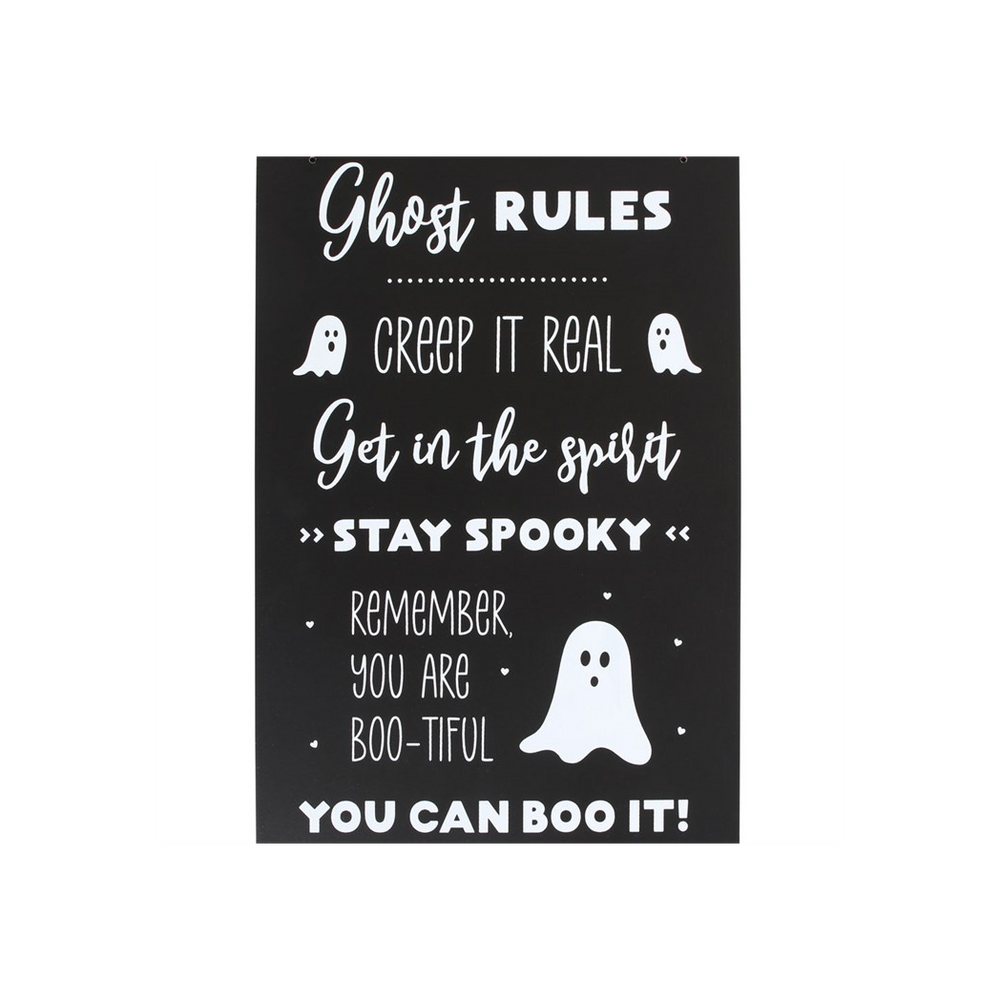 30cm Ghost Rules Hanging Sign