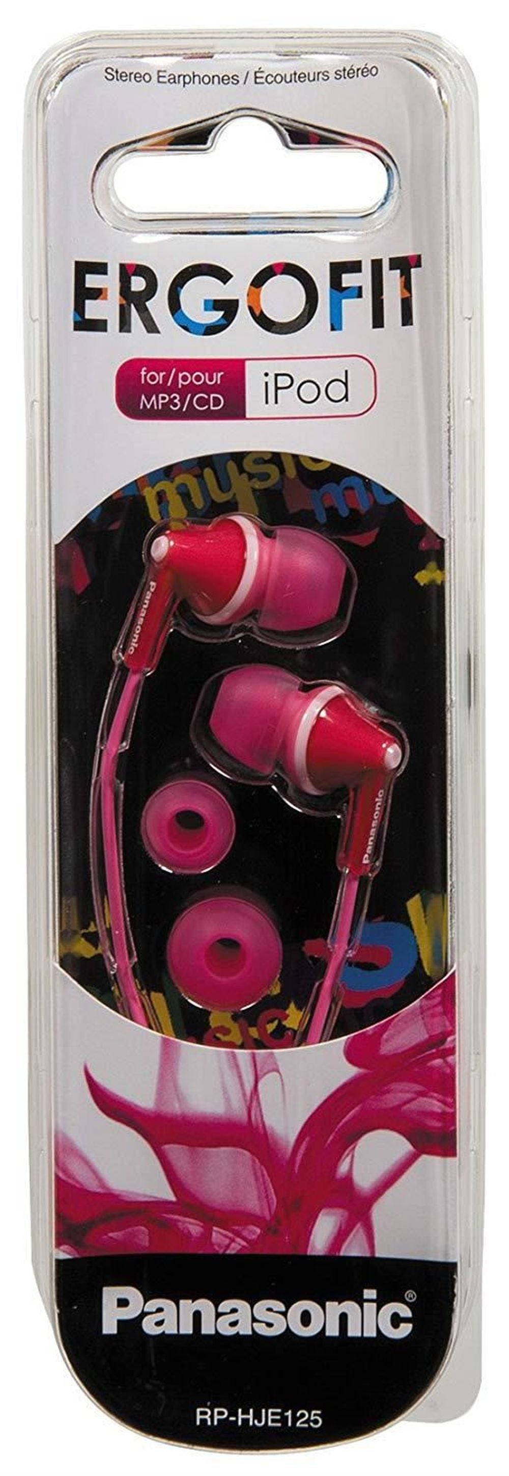 Panasonic Ergo Fit Earphones RP-HJE125E-P- Pink