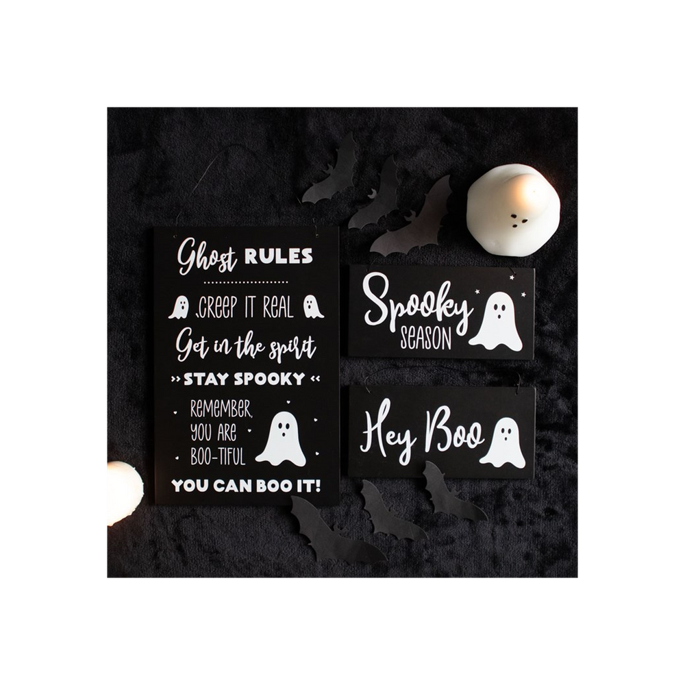 30cm Ghost Rules Hanging Sign