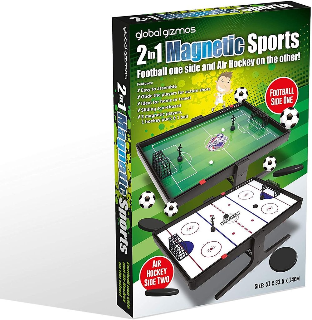 Global Gizmos 2 in1 Magnetic Game - Football & Air Hockey - 55649