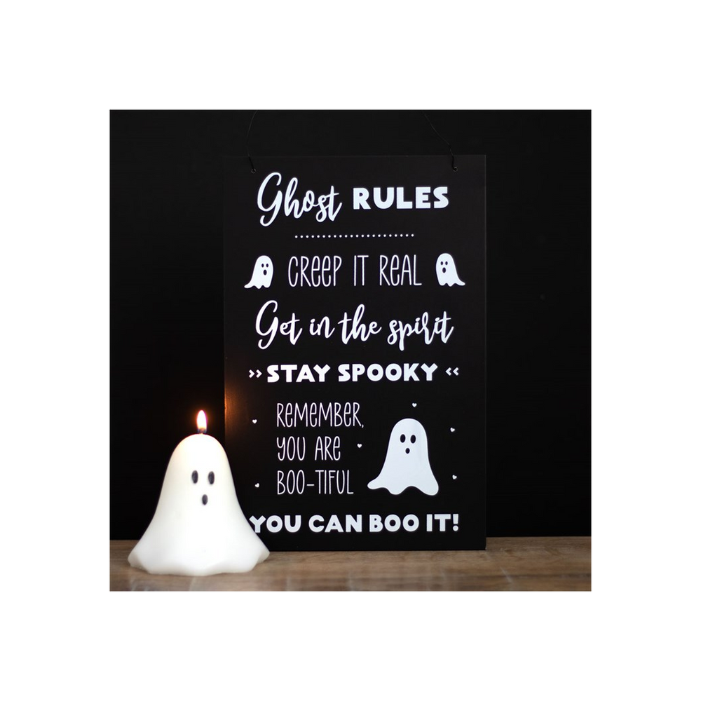 30cm Ghost Rules Hanging Sign